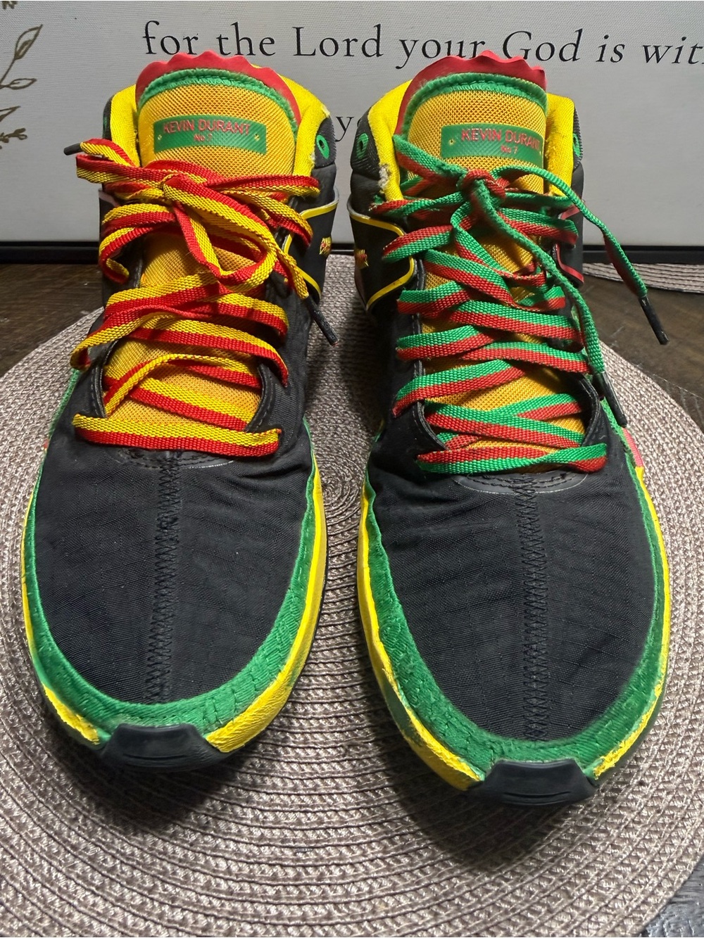 Nike  KD 13 Rasta Men's Black Sneakers with Red, Yellow & Green Accents Box 9